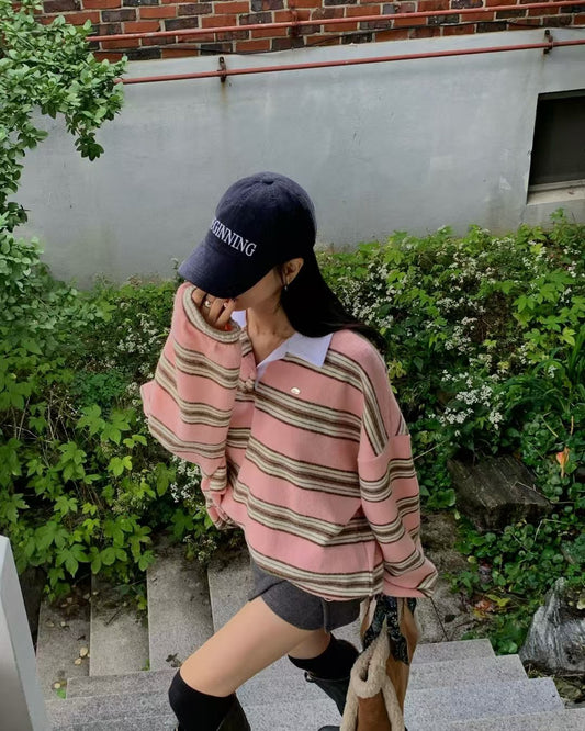 MS51107 Candy fur stripes top