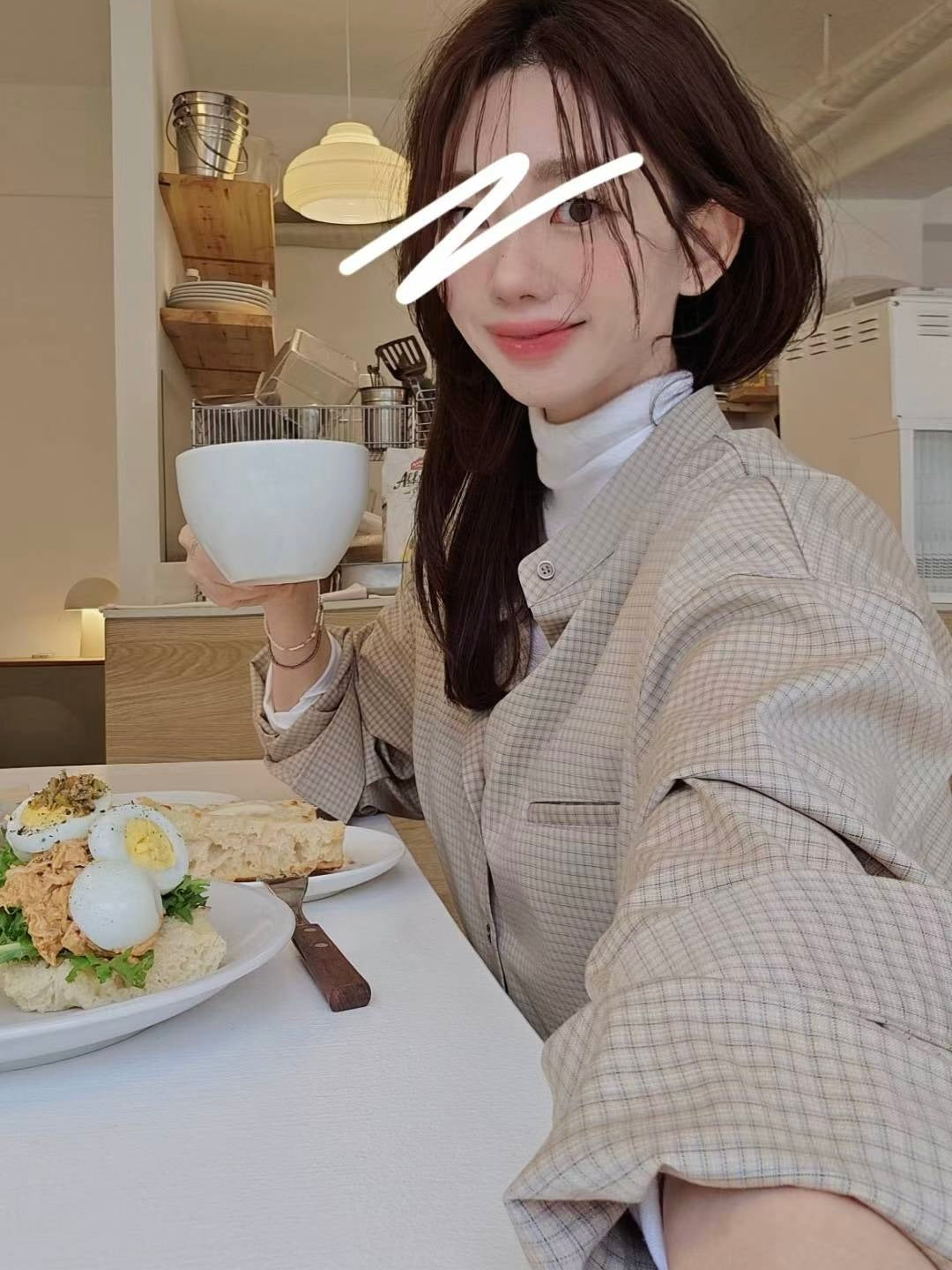 MS51118 Theresa checked blouse