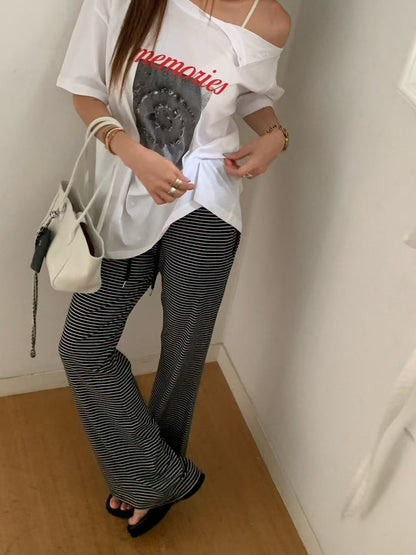 MS60724 Comfort lazy stripes trousers