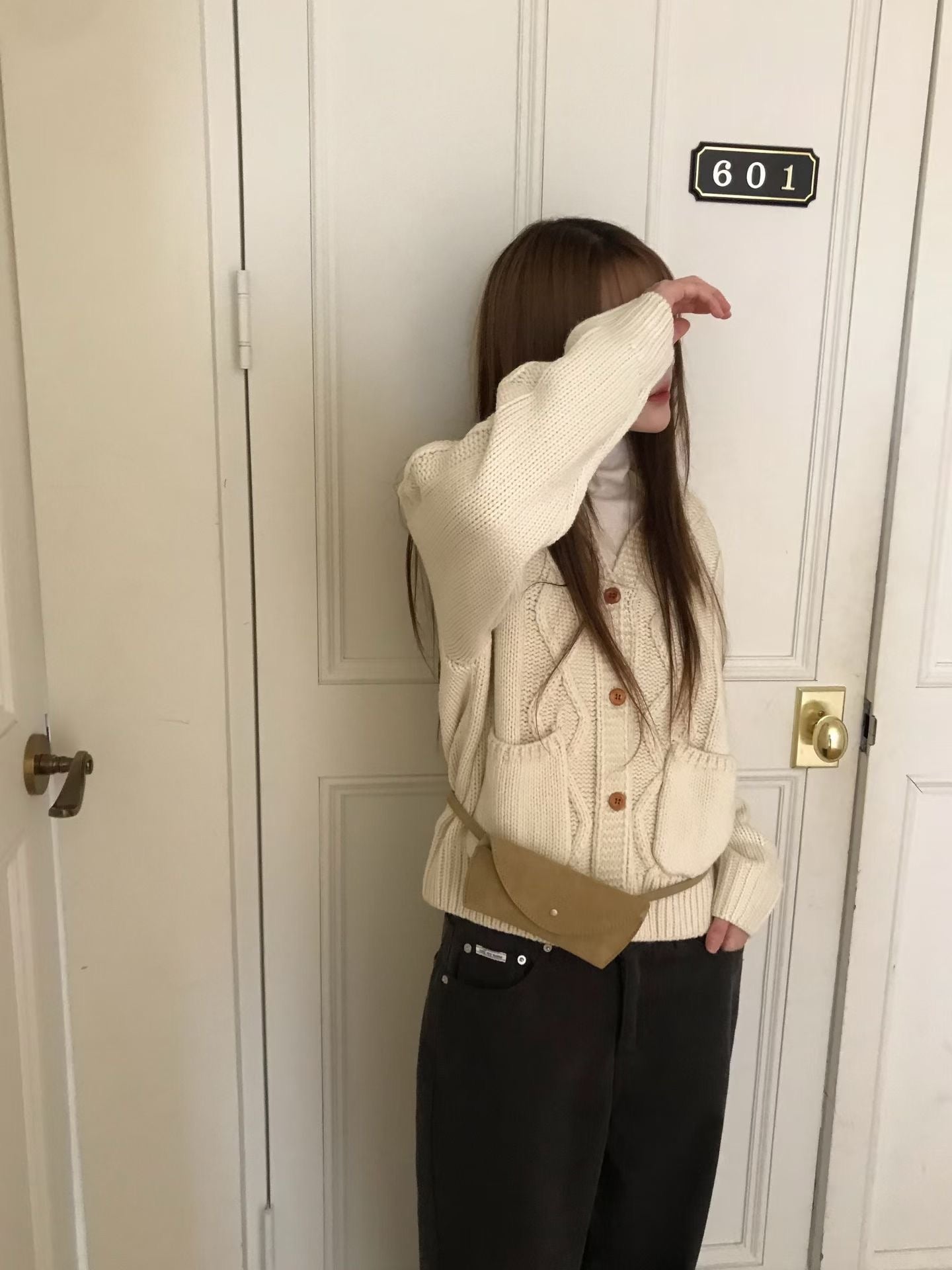 MS51140 Waffle knit cardigan