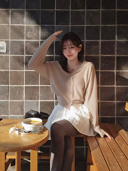 MS51111 Alpaca dual way cardigan