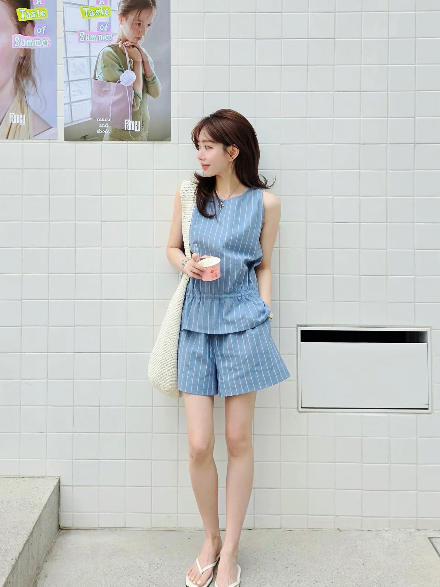 MS60623 Summer linen stripes set
