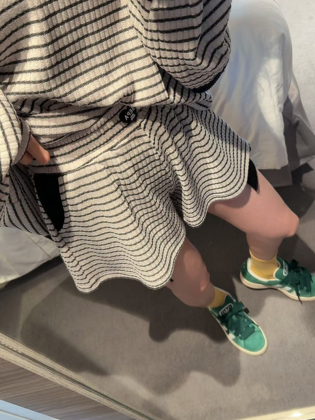 MS60220 Heart shape stripes hoodie set