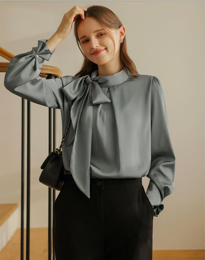 MS60232 Gladys satin silk blouse