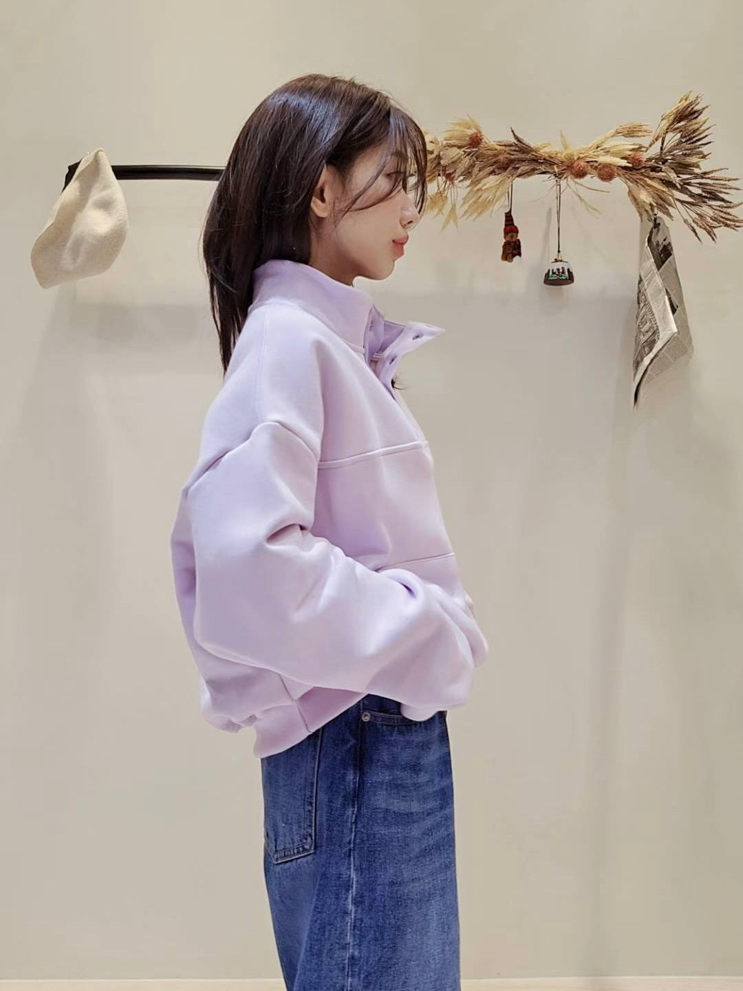 MS51241 Mix color fleece sweater