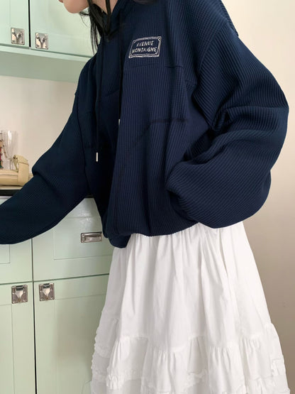 MS60345 Waffle hoodie top