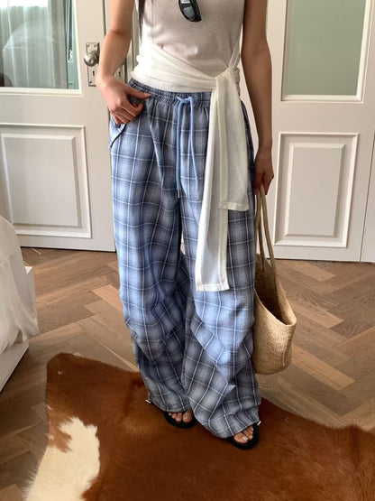 MS60707 Retro checked trousers