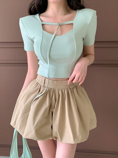 MS60531 Tied crop top