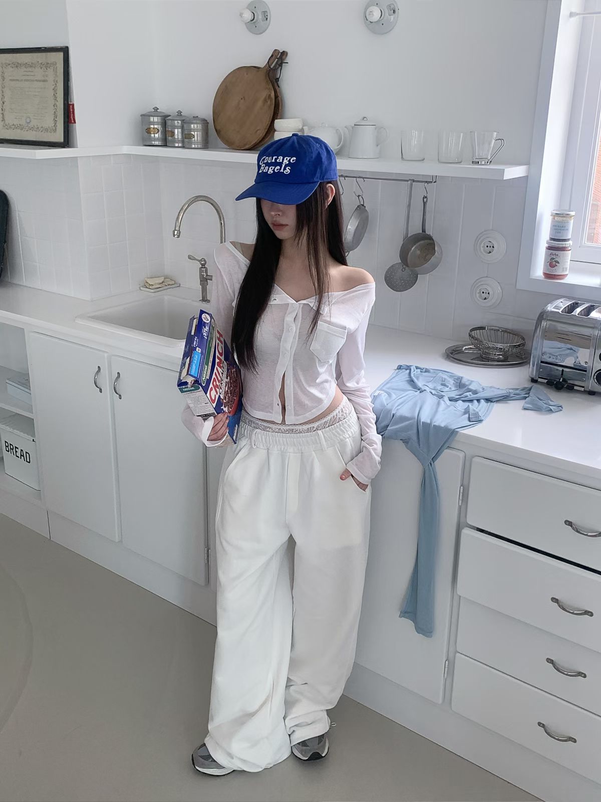 MS60413 Lace layer drawstring pants