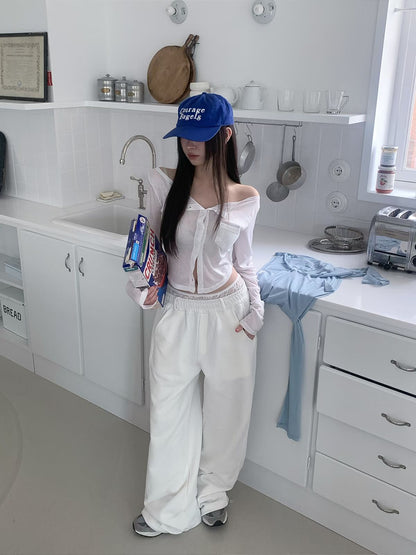 MS60413 Lace layer drawstring pants