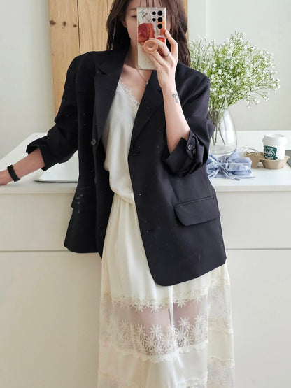 MS60240 Star lace tier midi skirt