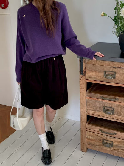 MS50950 Corduroy mid shorts