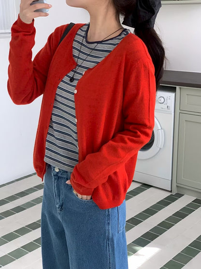 MS60313 Lightweight button knit cardigan