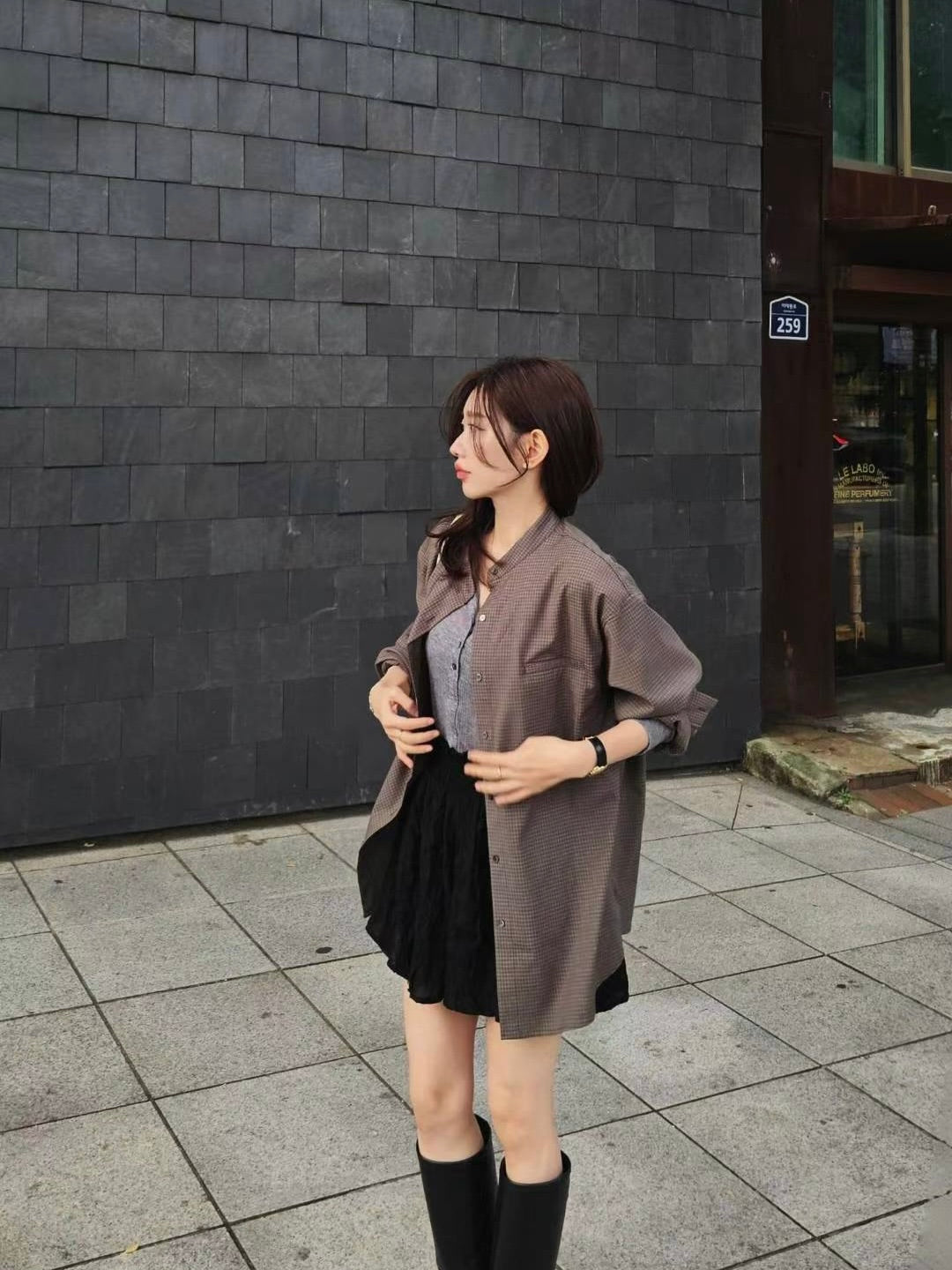 MS51118 Theresa checked blouse