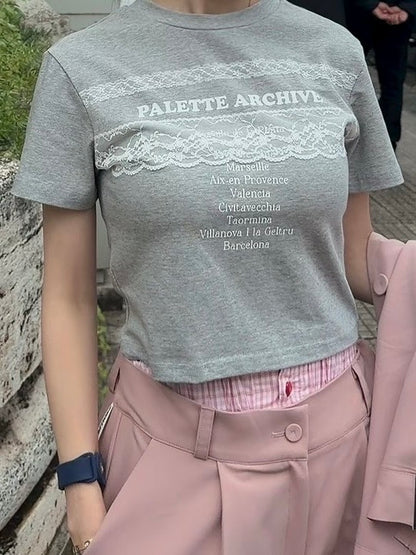MS60244 Archive lace tee