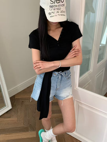 MS60708 Wayne tie hoodie top