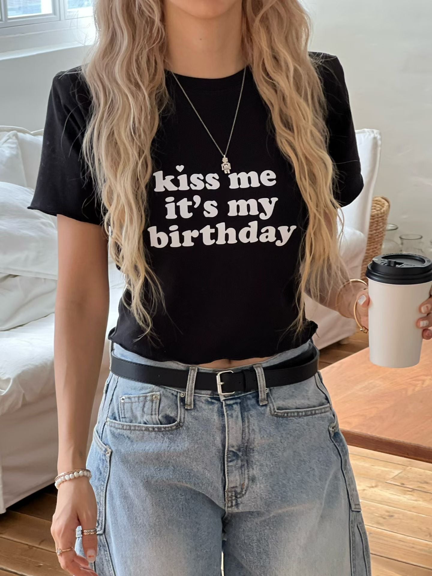 MS60360 My birthday crop tee