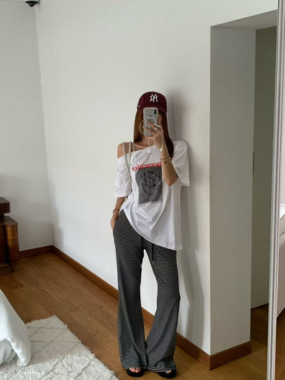 MS60724 Comfort lazy stripes trousers