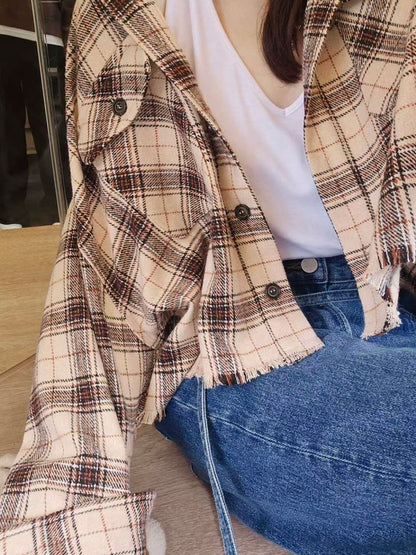 MS51080 British checked blouse outer