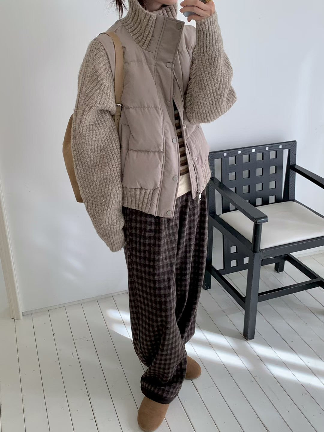 MS51084 Wool knit duck down jacket