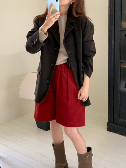 MS50950 Corduroy mid shorts
