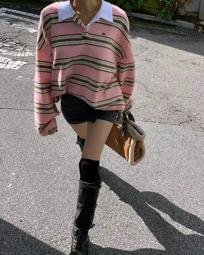 MS51107 Candy fur stripes top