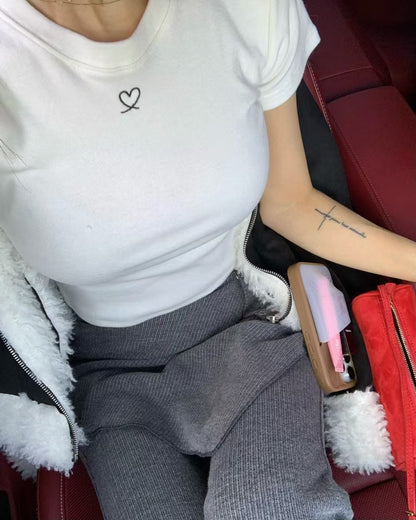 MS51238 Mini heart crop top