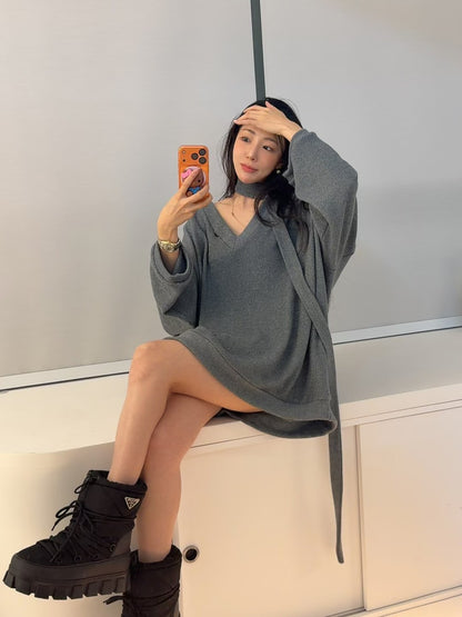 MS51216 Scarf knit top