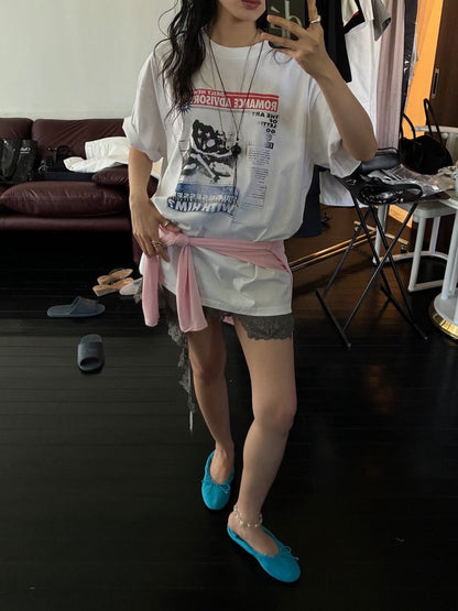 MS60521 Newspaper graphic tshirt