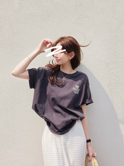 MS60422 Simple word boyfriend tee