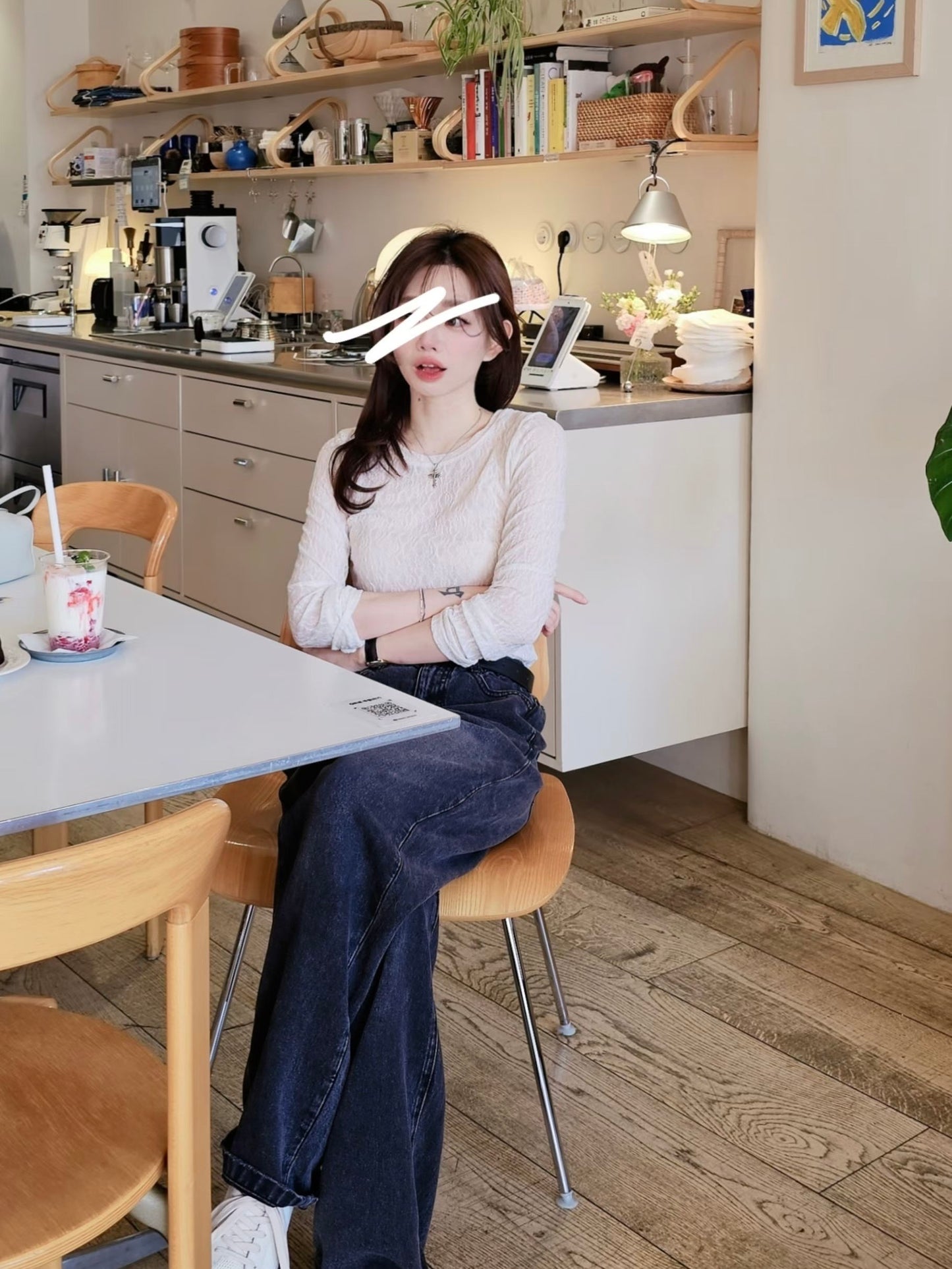 MS60331 Straight cut denim pants