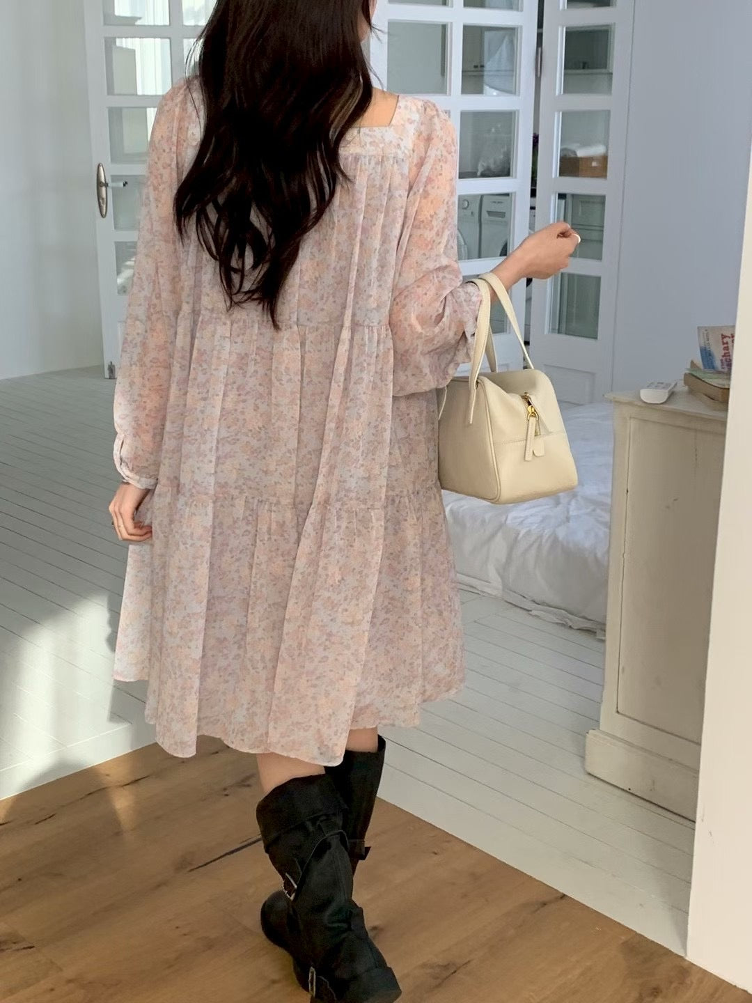 MS60258 Soft bloom midi dress