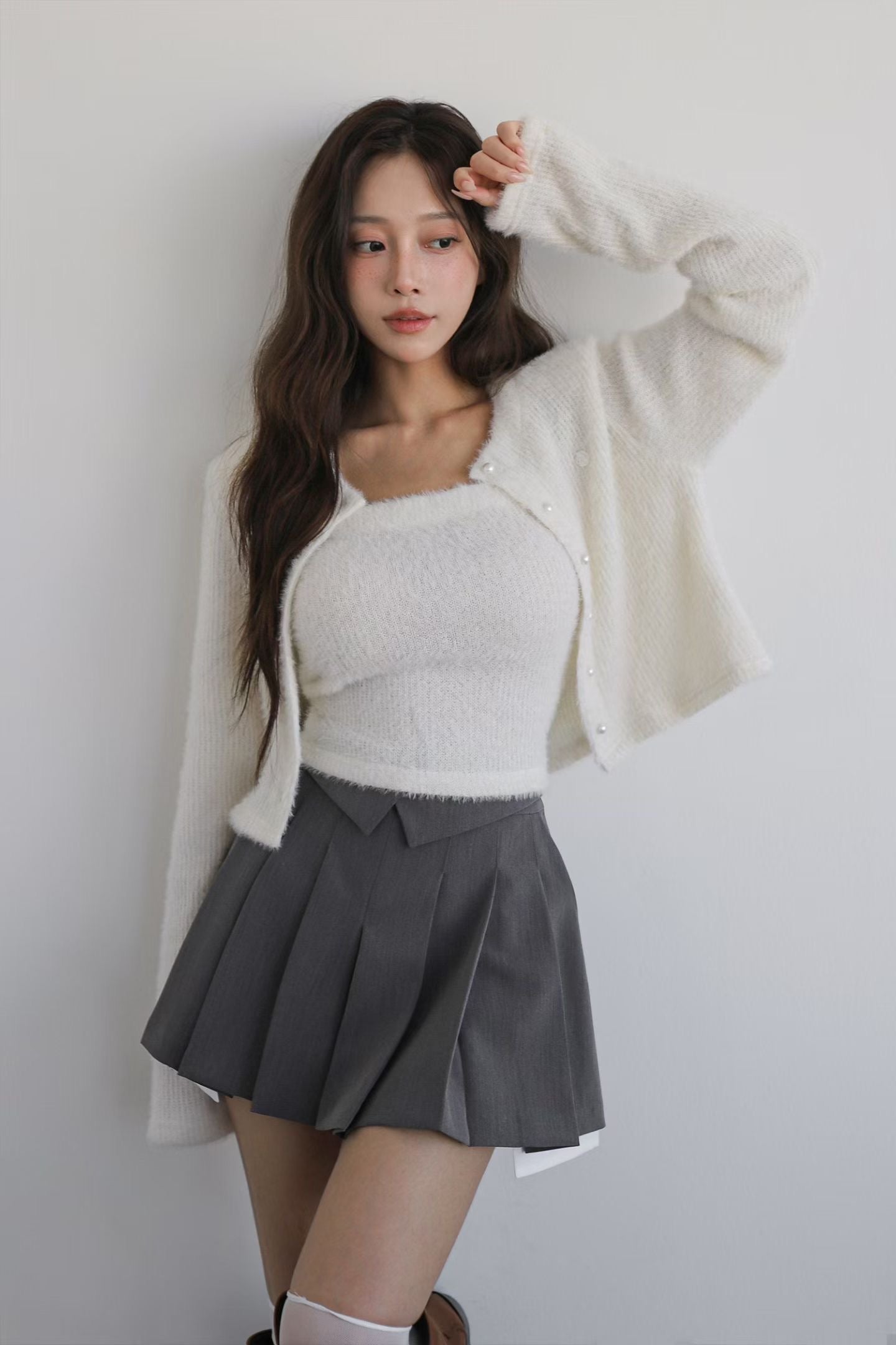 MS51061 Fluffy cardigan set