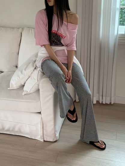 MS60724 Comfort lazy stripes trousers