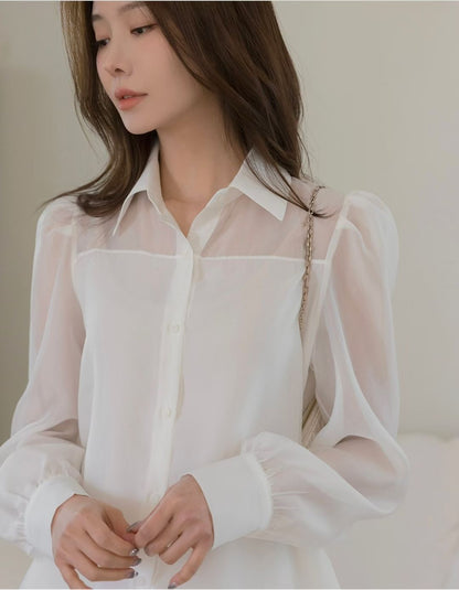 MS60231 Soft ribbon blouse
