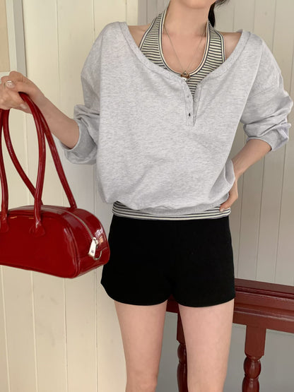 MS60456 Fion button long sleeve top