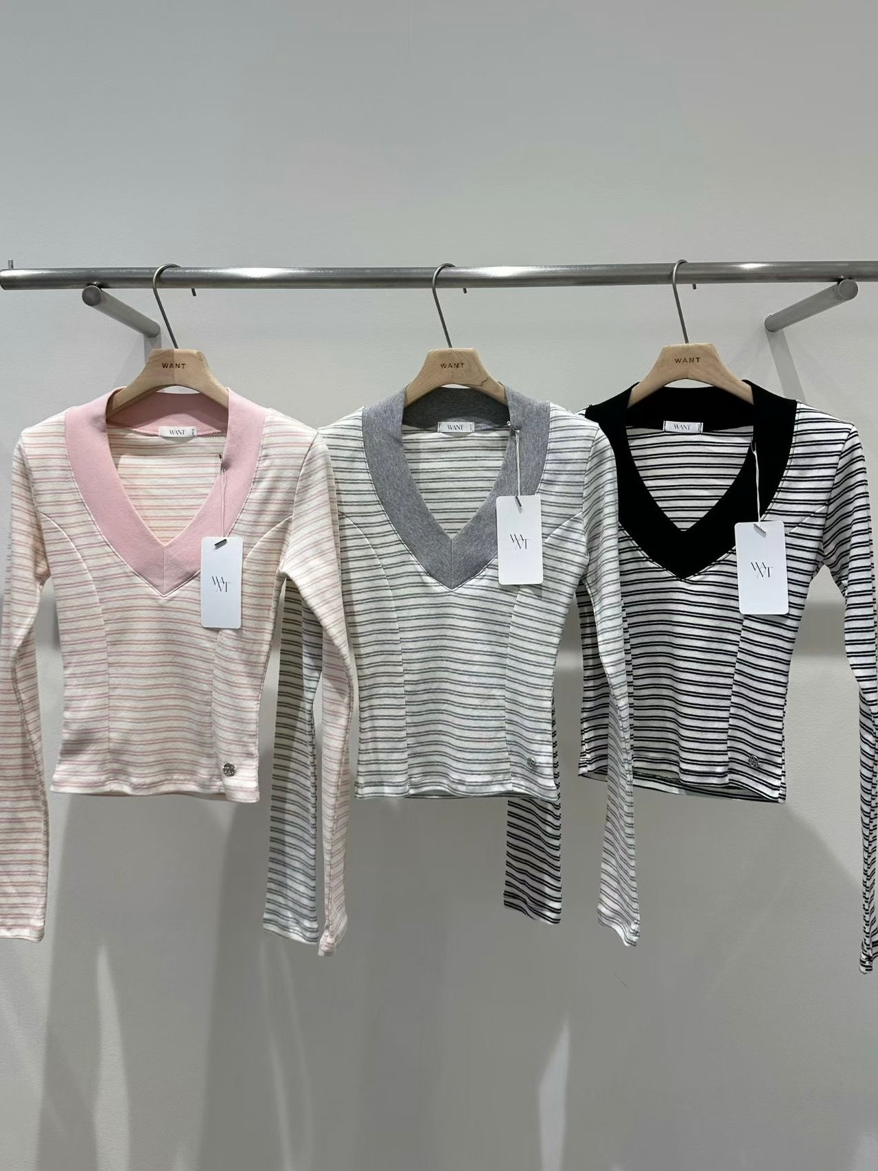 MS60202 Casual stripes V top