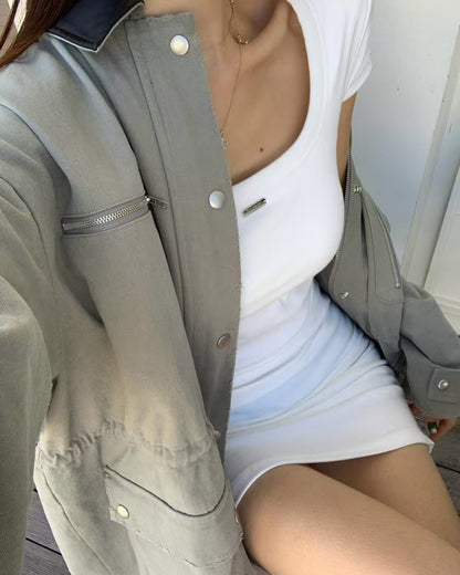 MS51008 Logo fitted dress