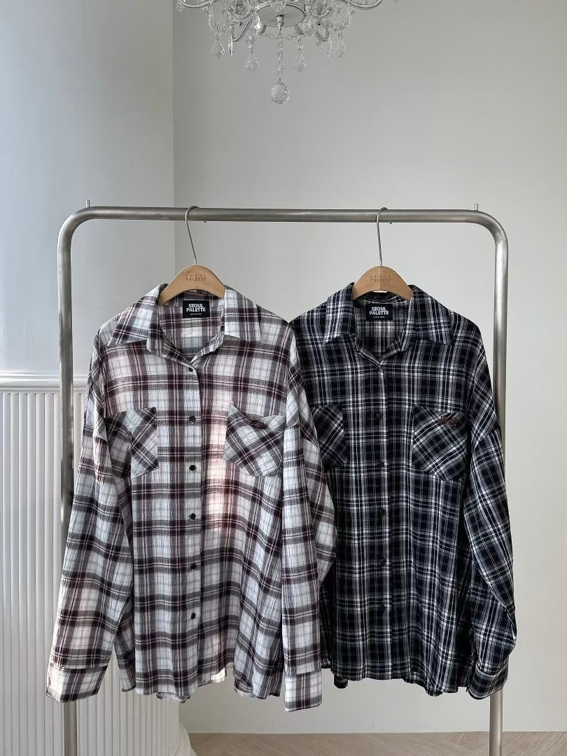 MS51040 Vintage checked blouse