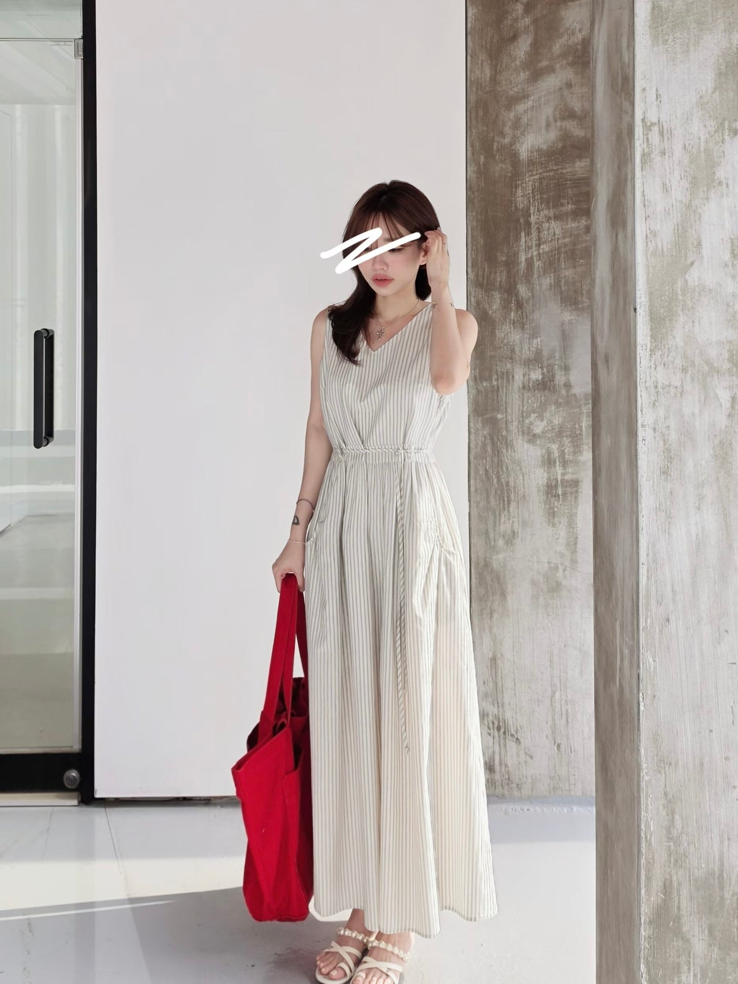 MS60613 Holidays stripes dress