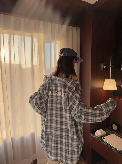 MS60432 Logo checked blouse
