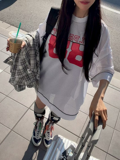 MS60534 Baseball style oversized tee