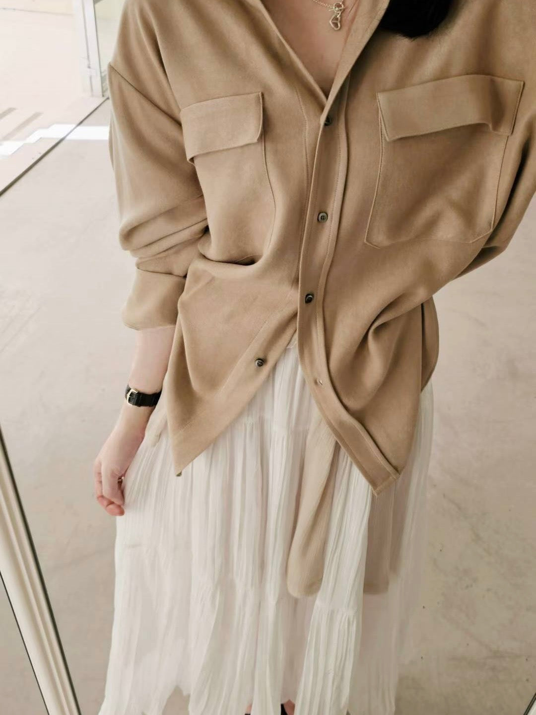 MS51003 Gentle suede effect blouse