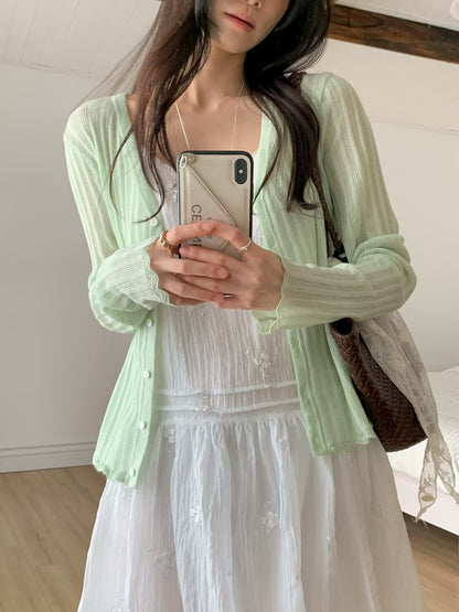 MS60442 Soft veil knit cardigan
