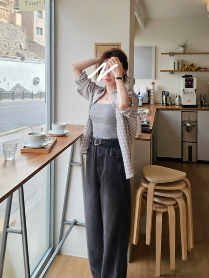 MS60331 Straight cut denim pants