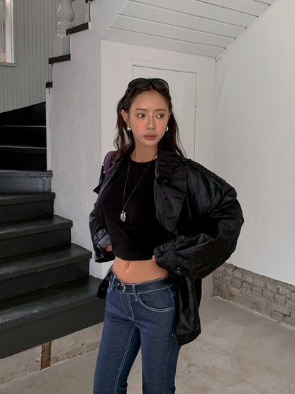 MS60811 Sheen oversized windbreaker jacket