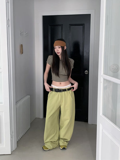 MS60413 Lace layer drawstring pants