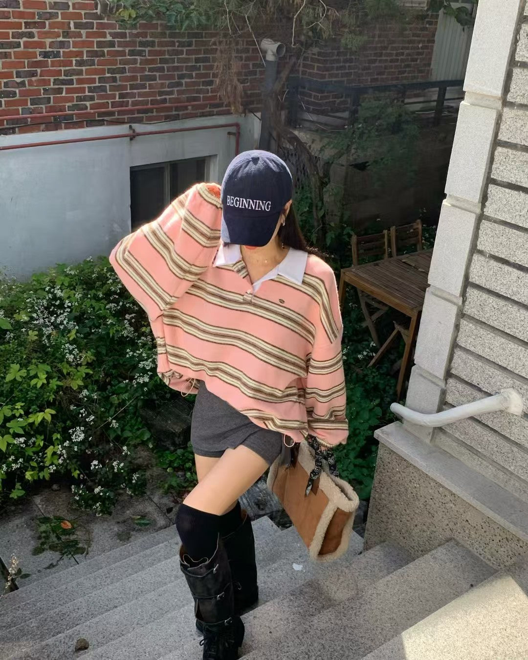 MS51107 Candy fur stripes top