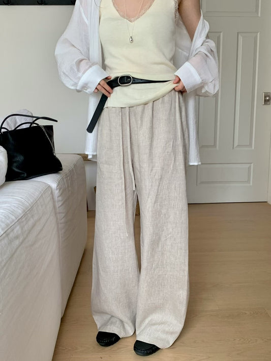 MS60439 Ease linen wide pants