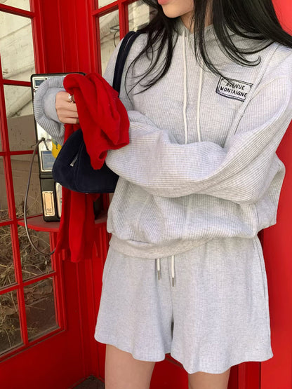 MS60345 Waffle hoodie top